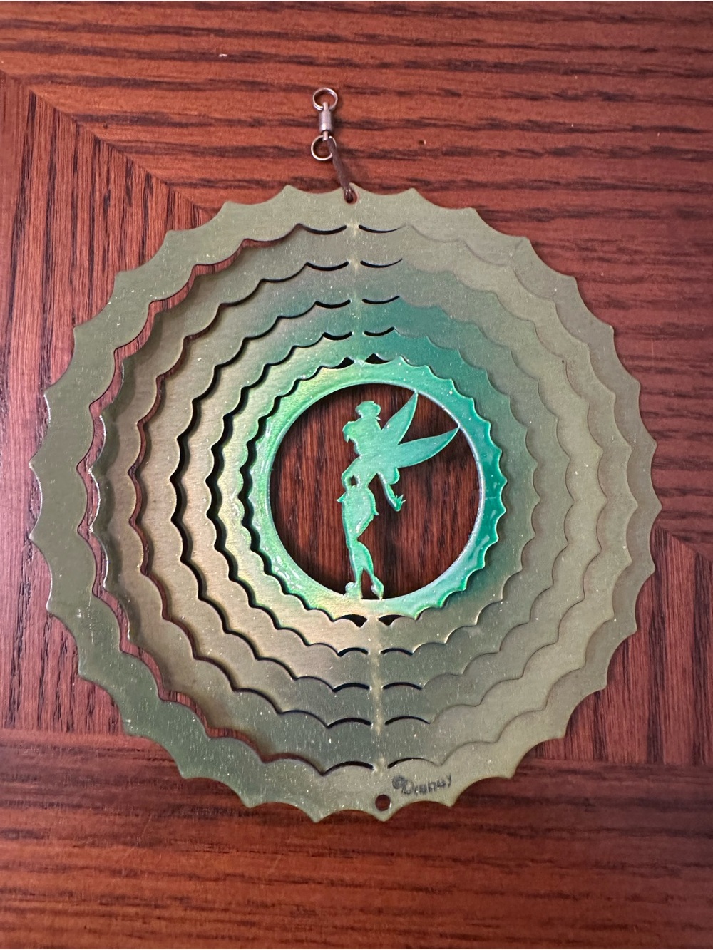 Green Metal Tinkerbell Wind Spinner